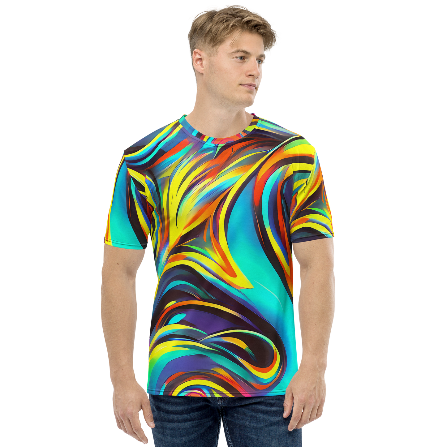 Men's Crew Neck T-Shirt - Cyber Surge