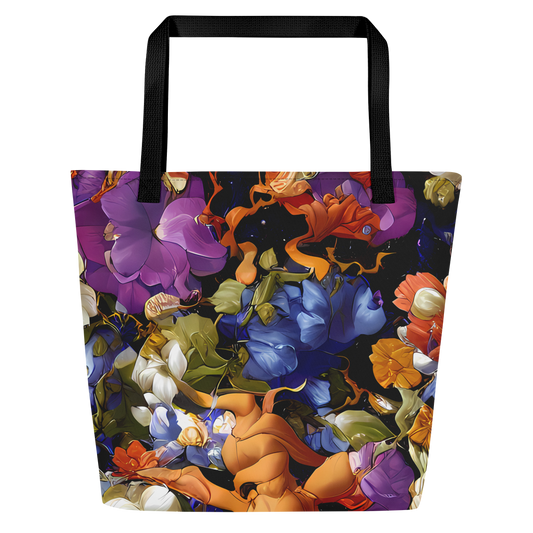 Large Tote Bag w/ Pocket - Blooming Cosmos