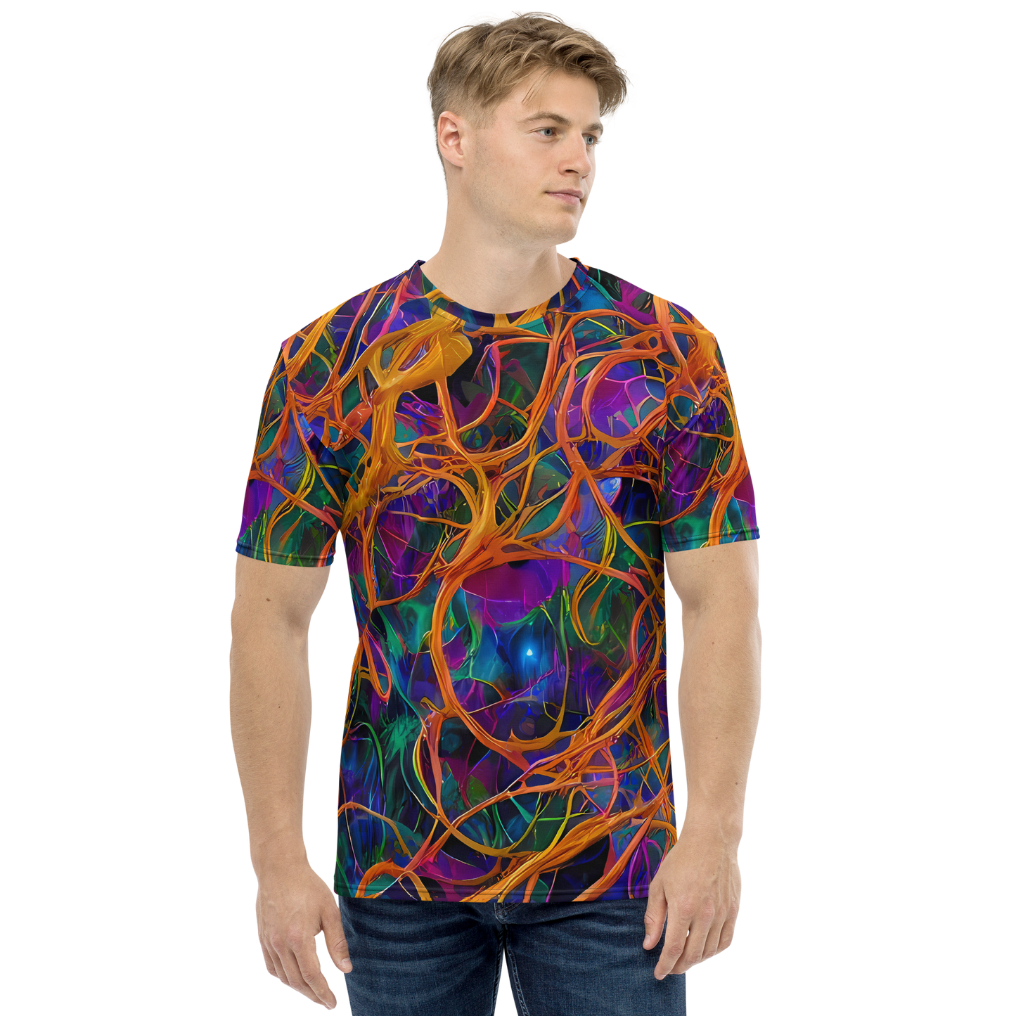 Men's Crew Neck T-Shirt - Spectral Weave