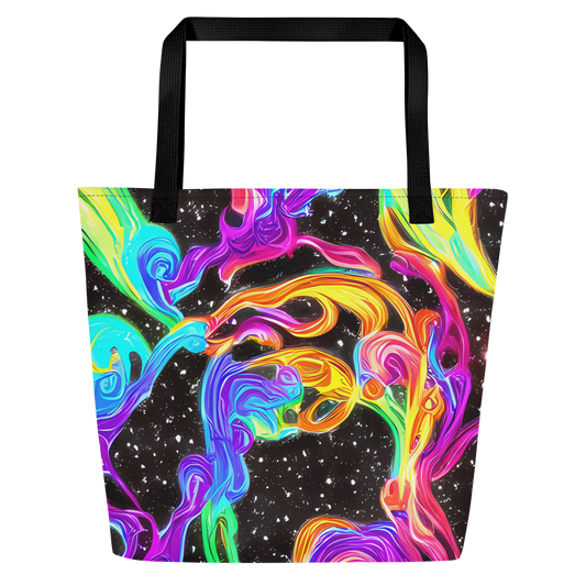 Large Tote Bag w/ Pocket - Yuan Whirls