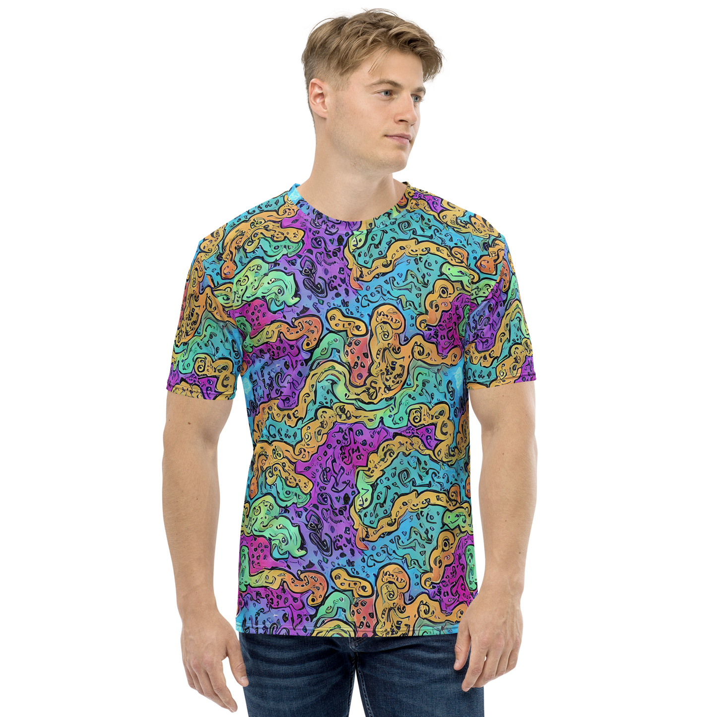 Men's Crew Neck T-Shirt - Intergalactic Graffiti