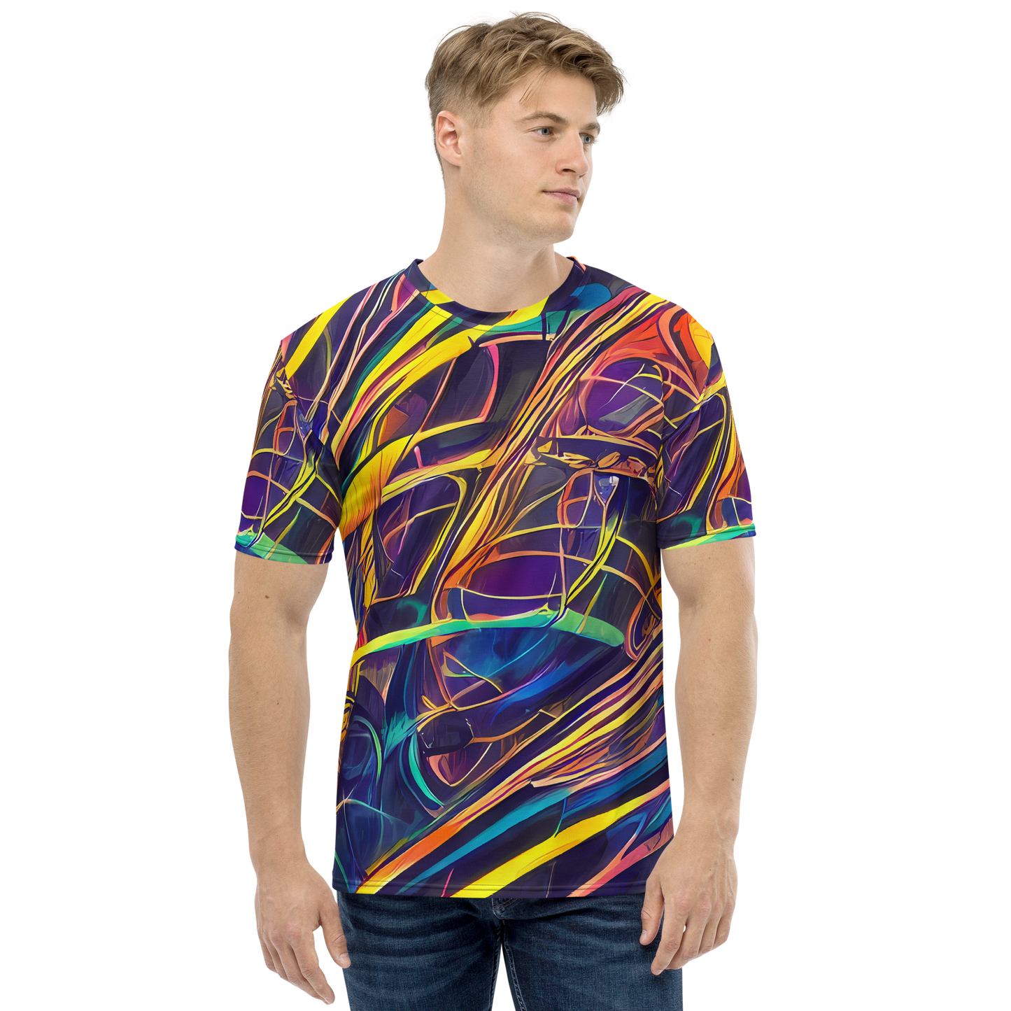 Men's Crew Neck T-Shirt - Vector Rhapsody