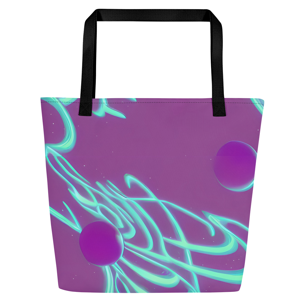 Large Tote Bag w/ Pocket - Neon Drift