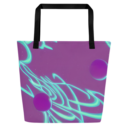 Large Tote Bag w/ Pocket - Neon Drift