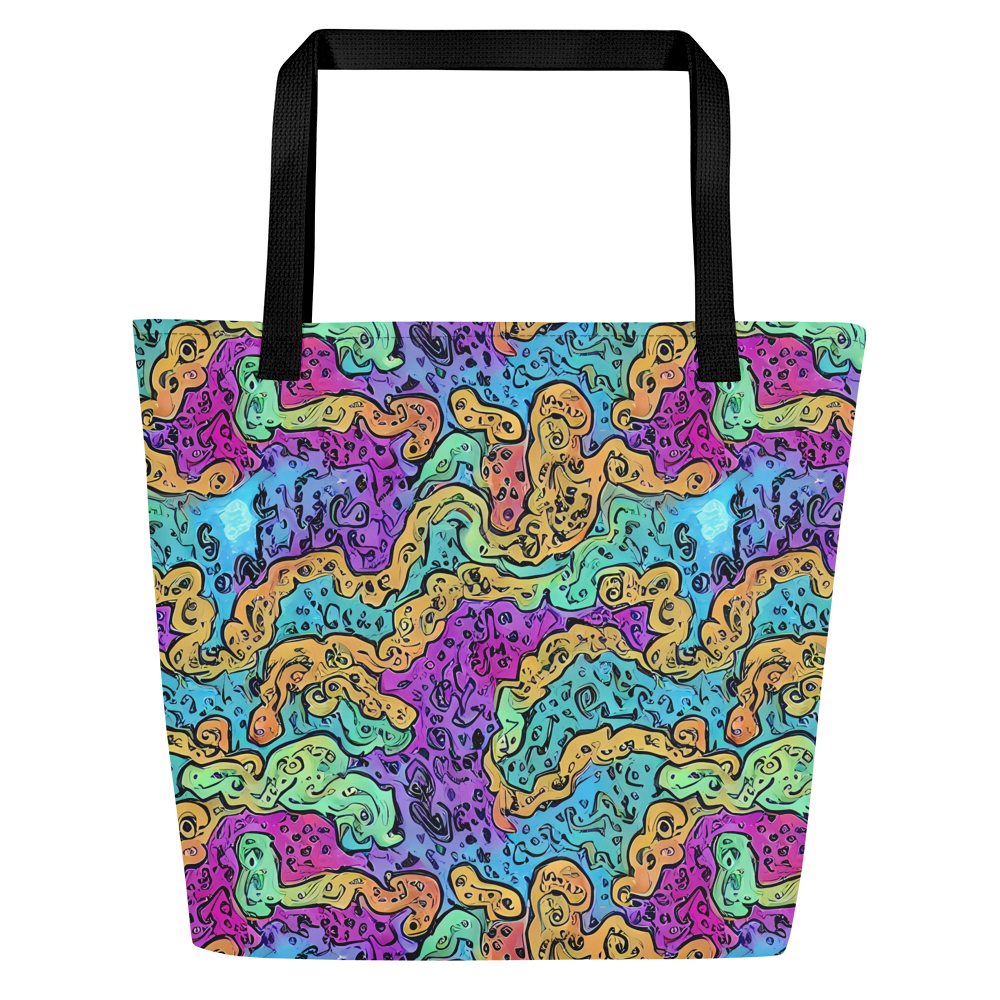 Large Tote Bag w/ Pocket - Intergalactic Graffiti