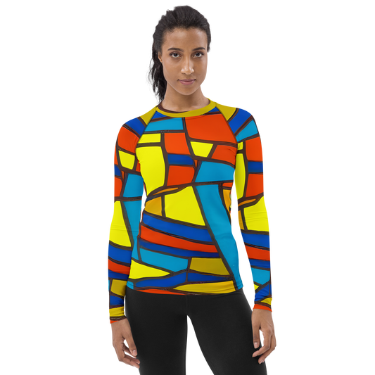 Women's Rash Guard - Mondrian Mesh