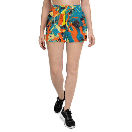 Women’s Athletic Shorts - Abstract Tango