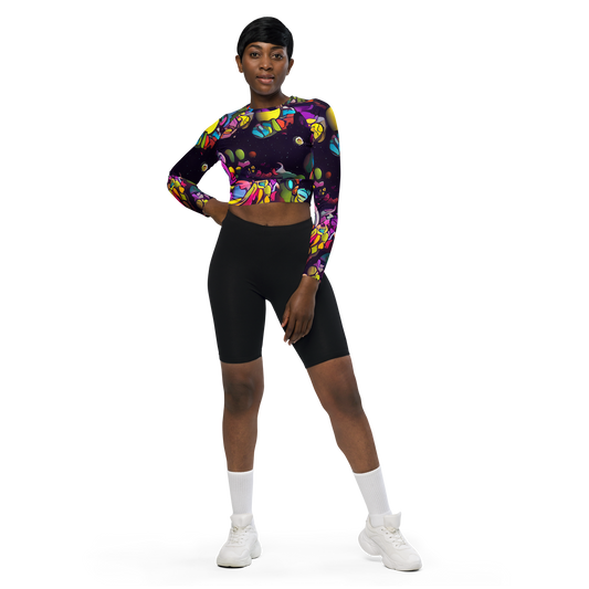 Long Sleeve Crop Top - Galactic Playground