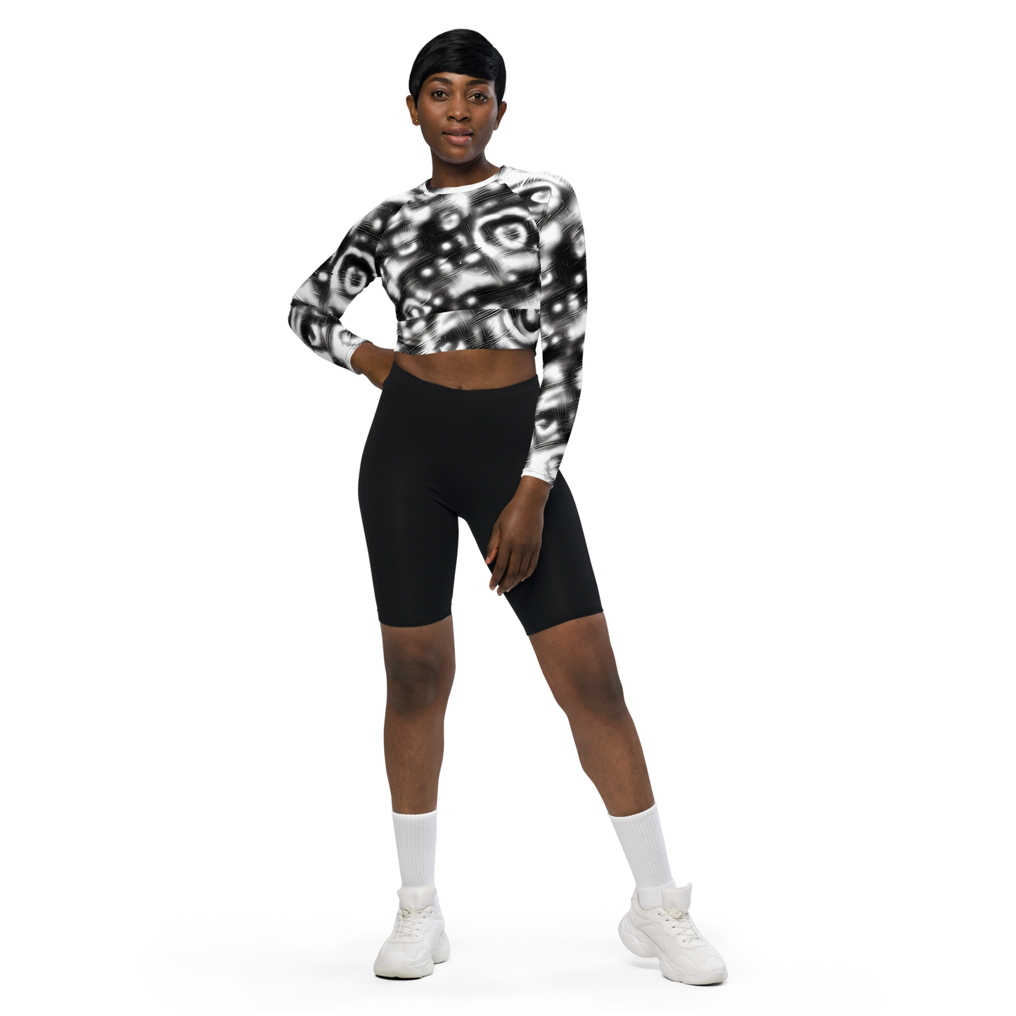 Long Sleeve Crop Top - Bernhard Swirl