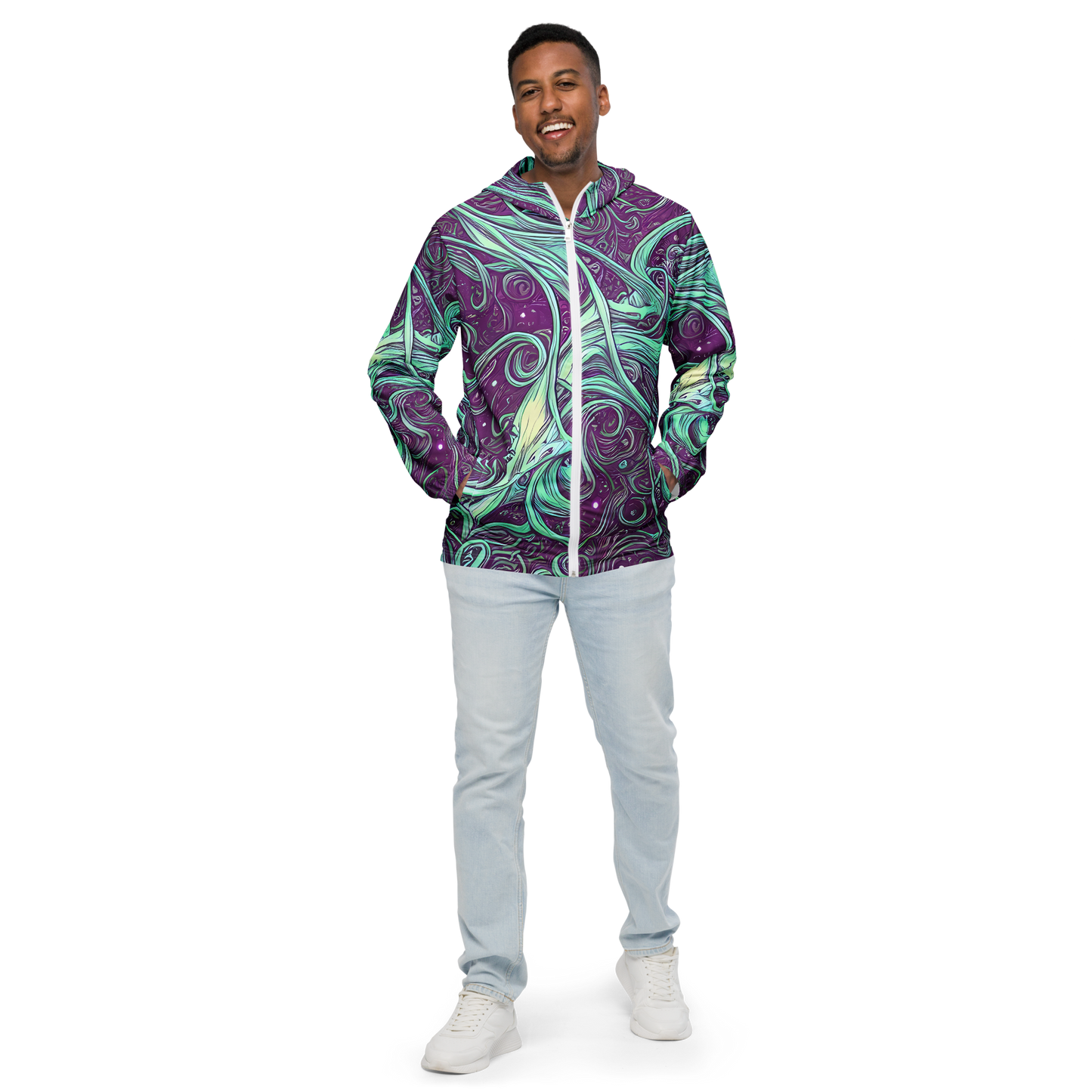 Men's Windbreaker - Temple Swirls