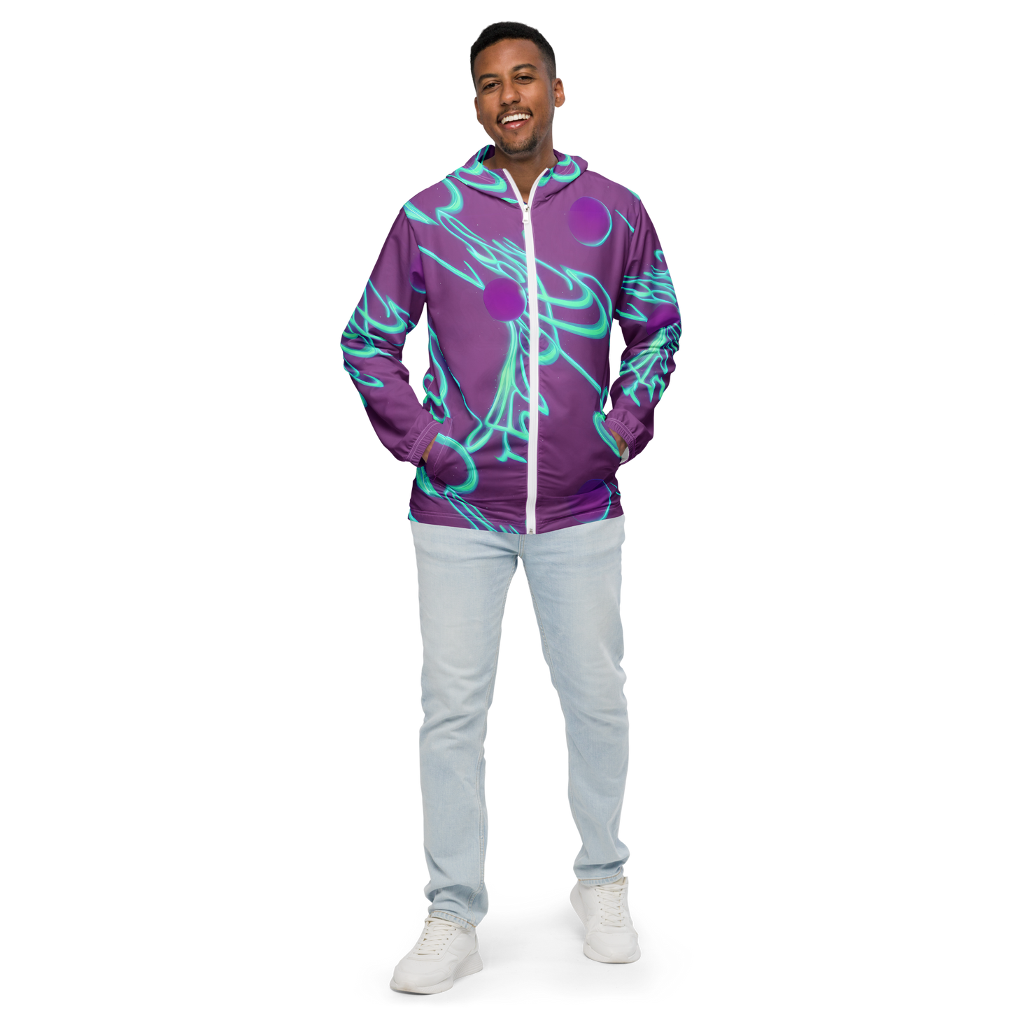 Men's Windbreaker - Neon Drift