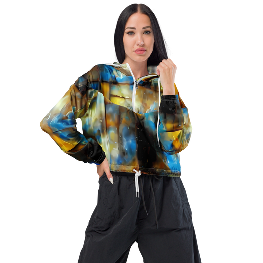 Women's Cropped Windbreaker - Kohn Cubism