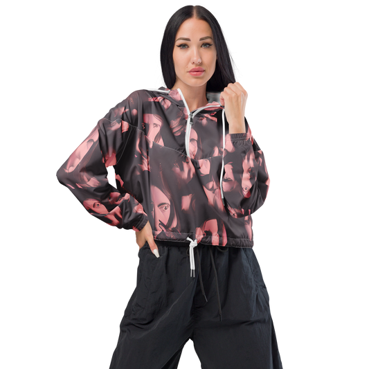 Women's Cropped Windbreaker - Portrait Whispers