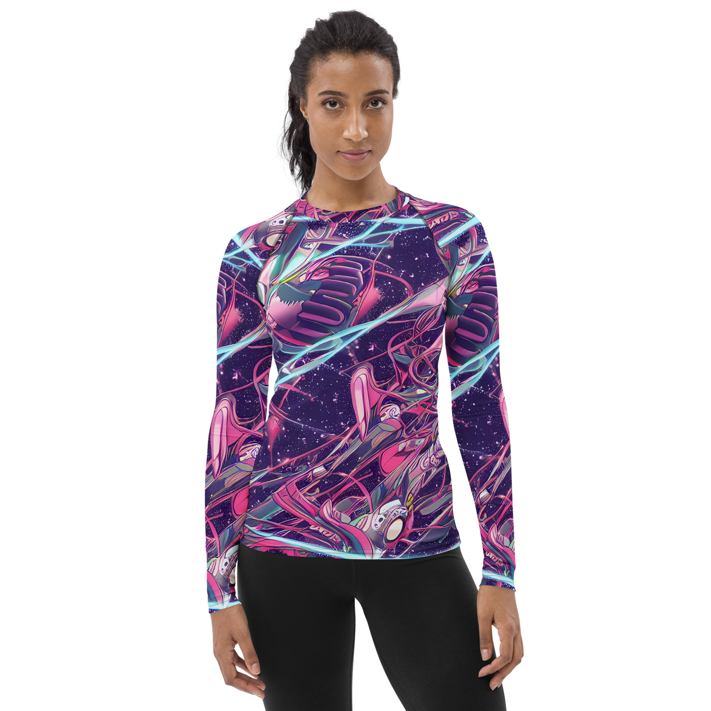 Women's Rash Guard - Neo-Tokyo Twirl