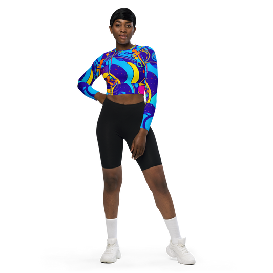 Long Sleeve Crop Top - Spectral Tangle