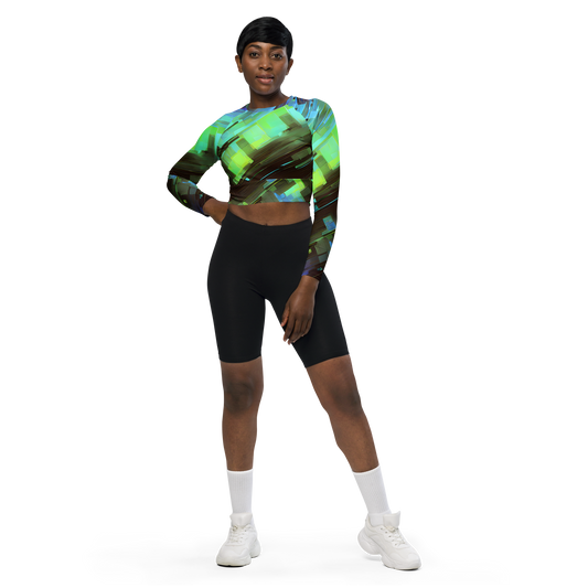 Long Sleeve Crop Top - Cyber Shard