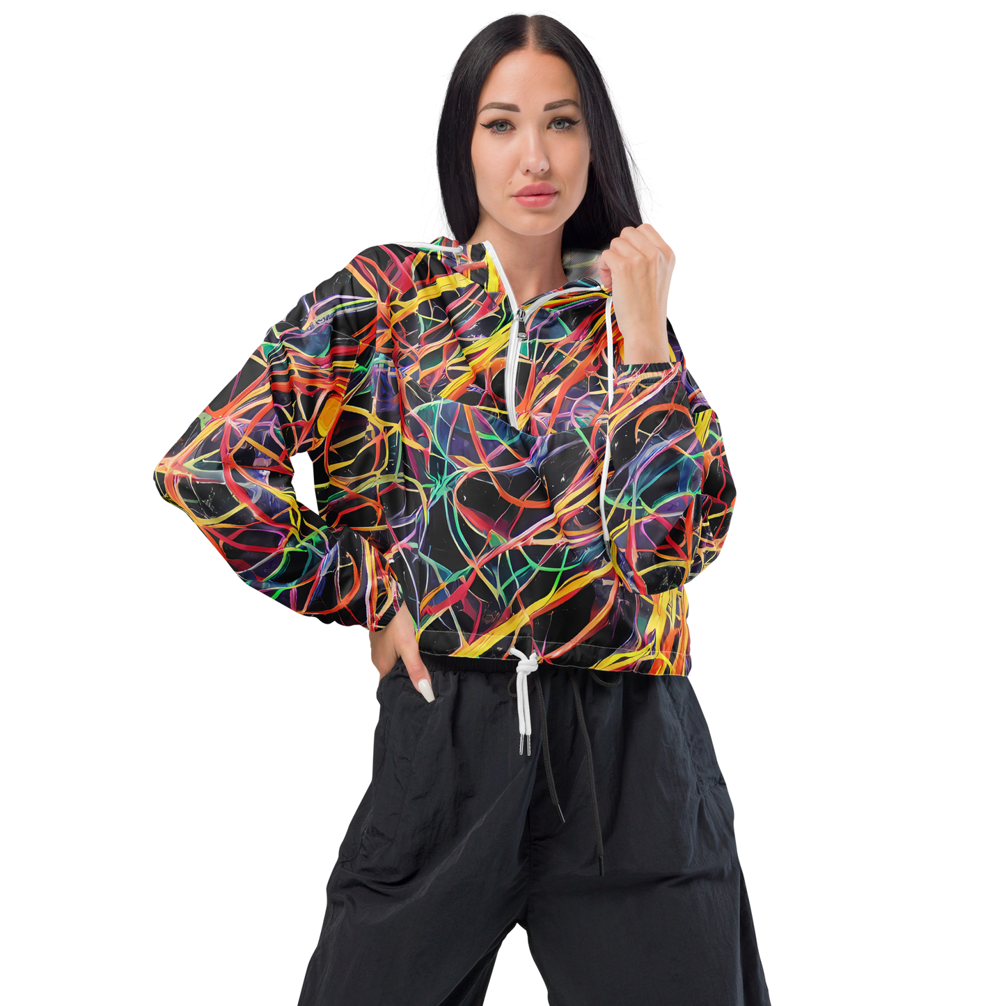 Women's Cropped Windbreaker - Acconci Twirl