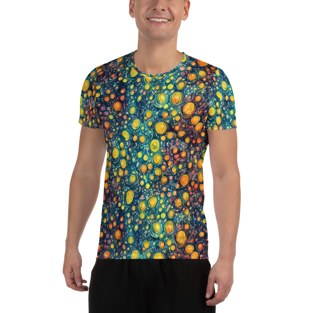 Men's Athletic T-Shirt - Starry Orbits