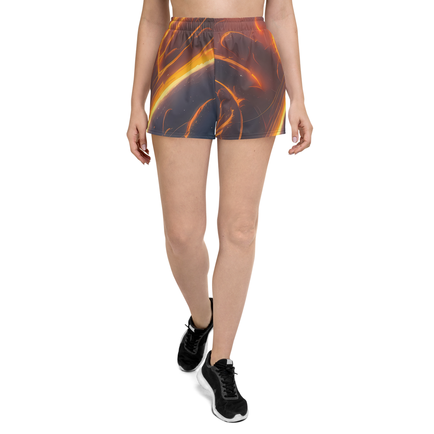 Women’s Athletic Shorts - Inferno Spirals