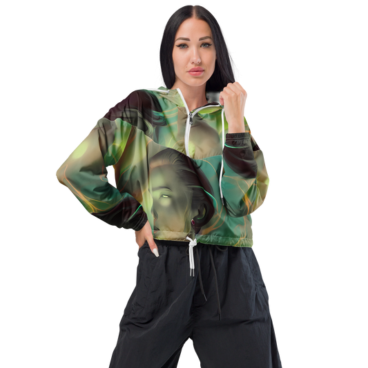 Women's Cropped Windbreaker - Spectral Whisper