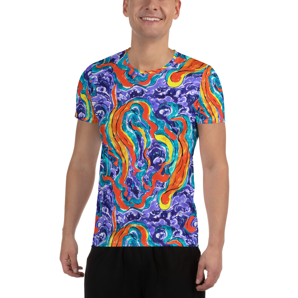 Men's Athletic T-Shirt - Galactic Waves