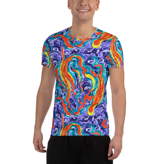 Men's Athletic T-Shirt - Galactic Waves