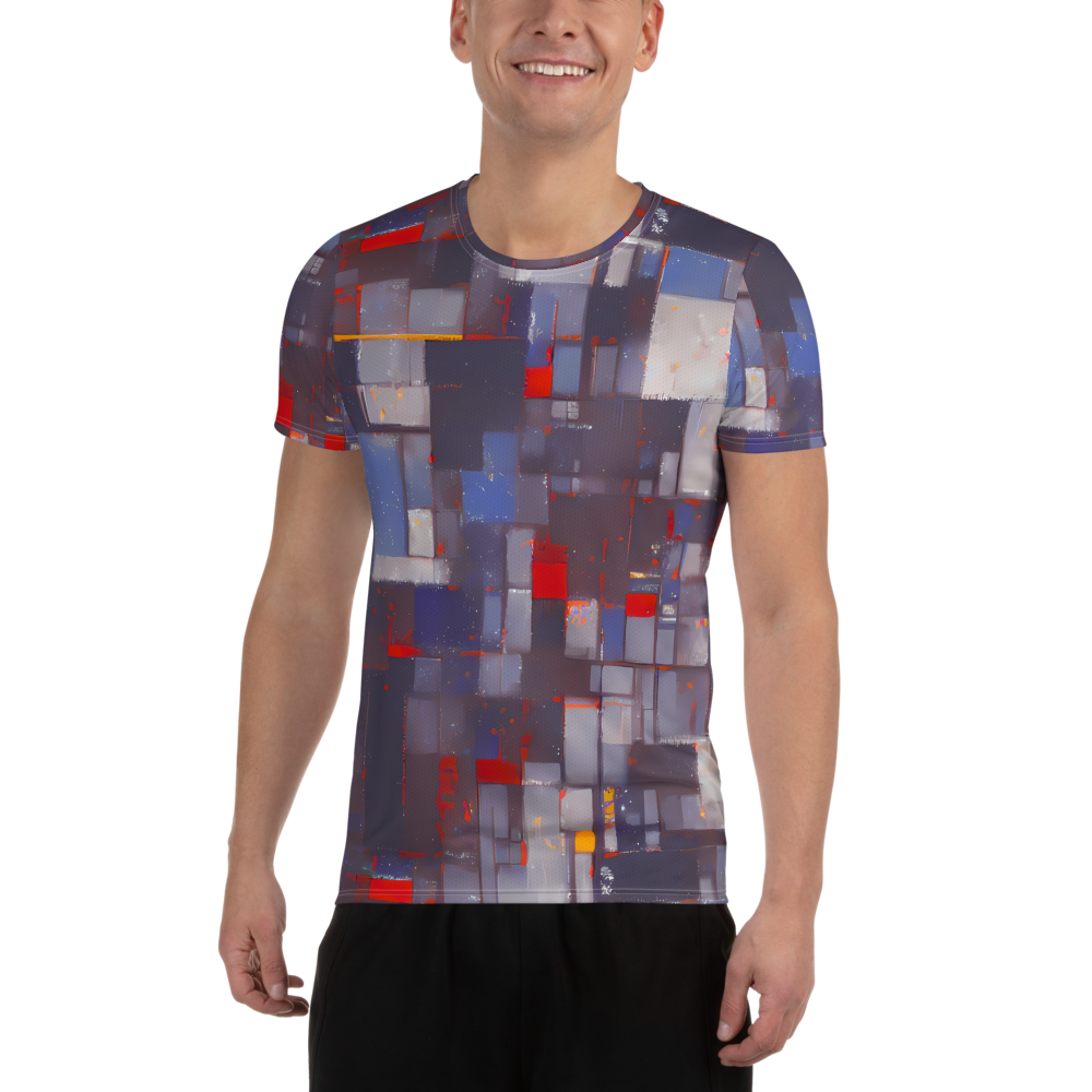 Men's Athletic T-Shirt - Cubist Rhythm