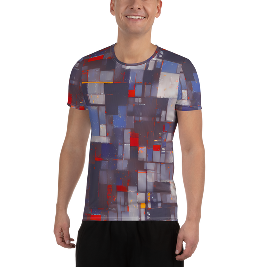 Men's Athletic T-Shirt - Cubist Rhythm