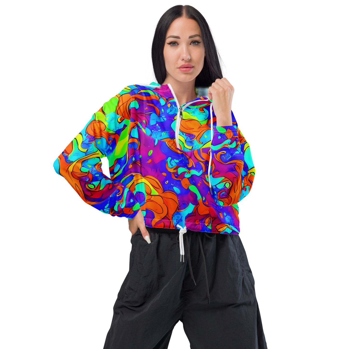 Women's Cropped Windbreaker - Roset Rapture