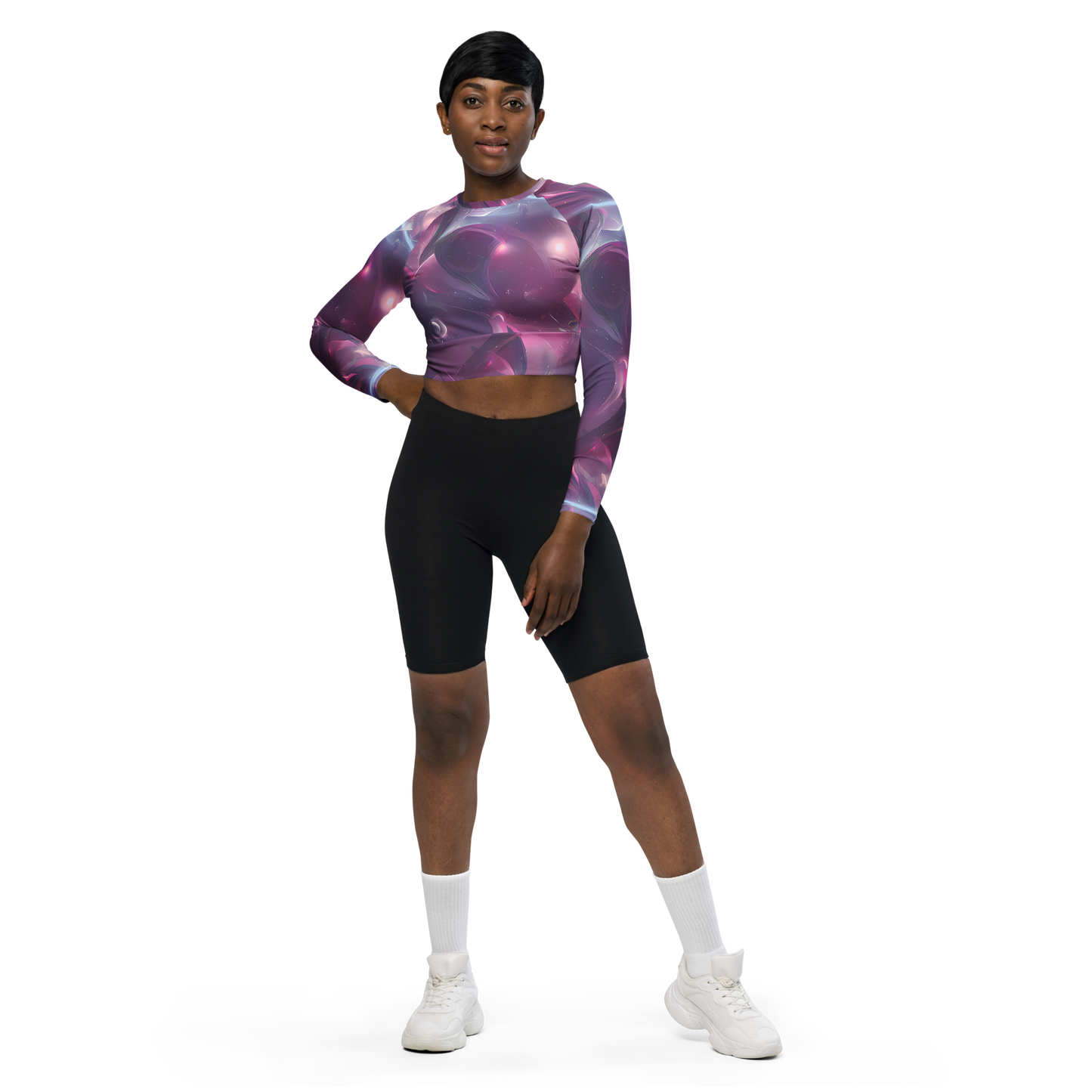 Long Sleeve Crop Top - Vertex Visions