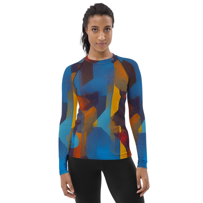 Women's Rash Guard - Cubist Dusk