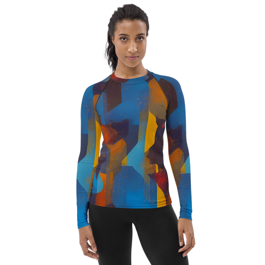 Women's Rash Guard - Cubist Dusk