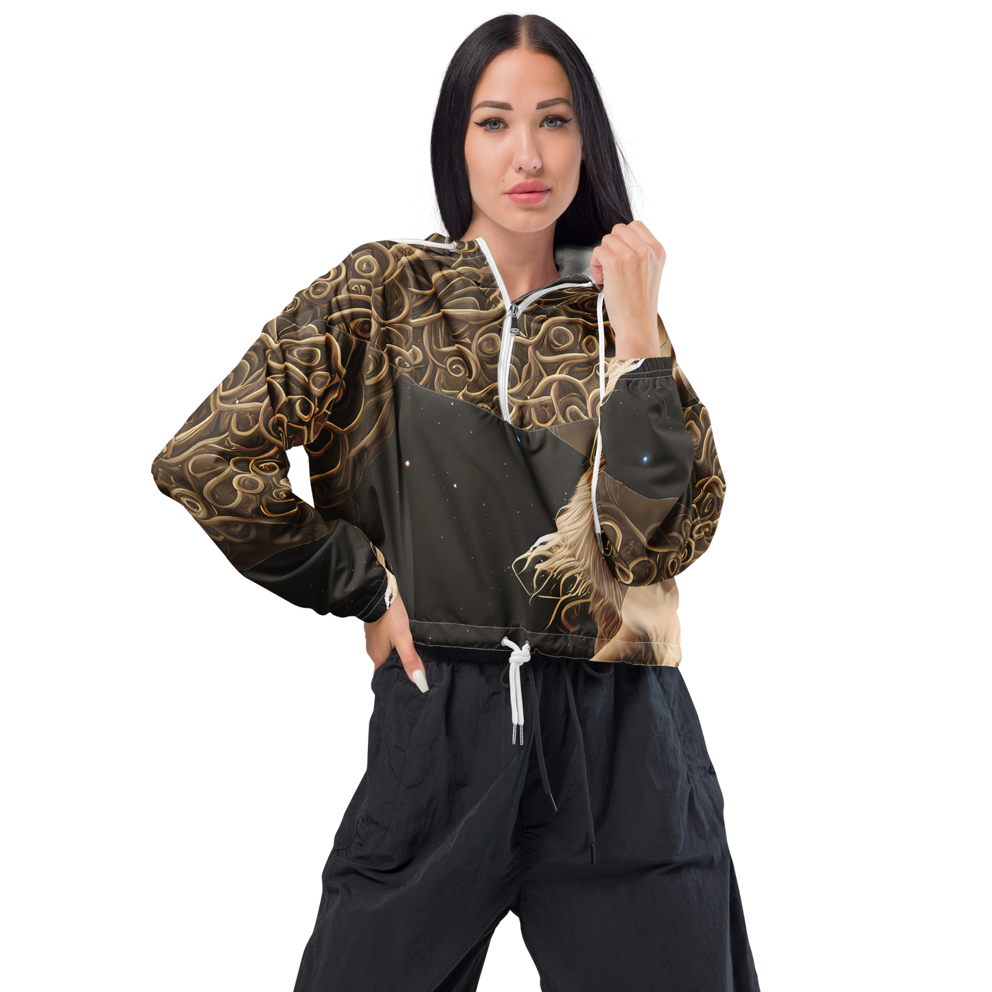 Women's Cropped Windbreaker - Ether Whorls