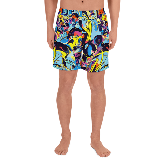 Men's Athletic Shorts - Brown Brushwork