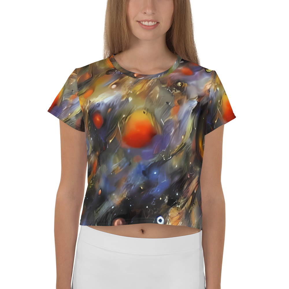 Women's Crop Tee - Brushstroke Blaze