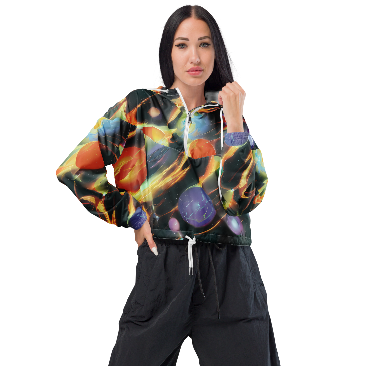 Women's Cropped Windbreaker - Fabritius Fantasy