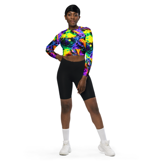 Long Sleeve Crop Top - Vivid Veil