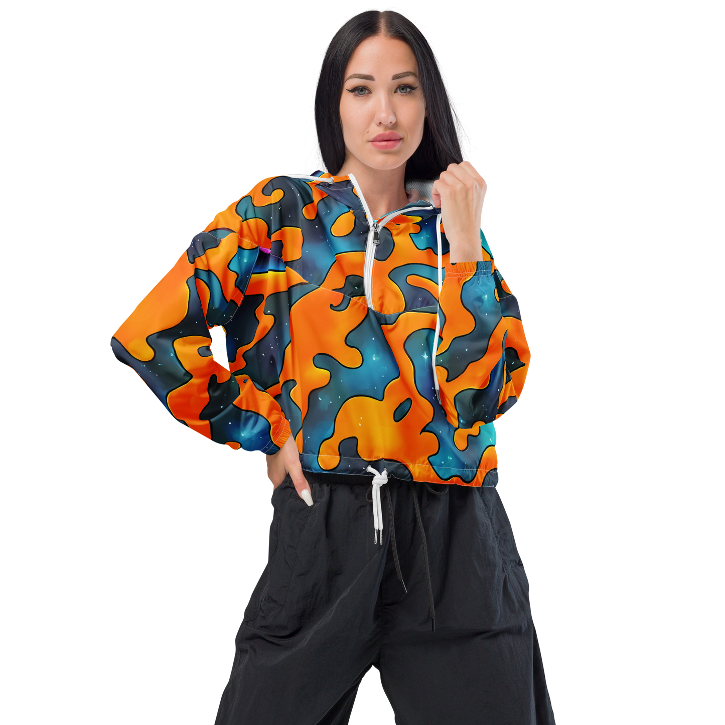 Women's Cropped Windbreaker - Criswell Cosmos