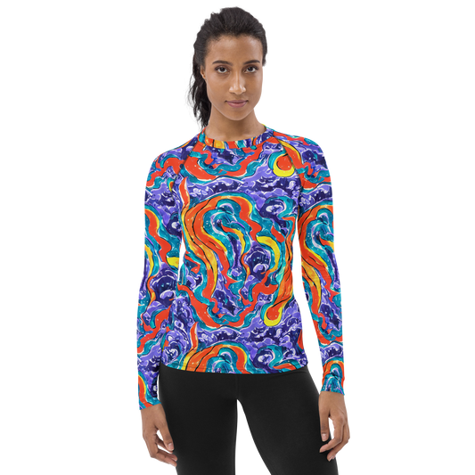 Women's Rash Guard - Galactic Waves