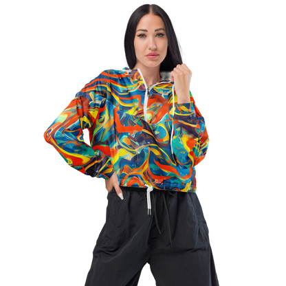 Women's Cropped Windbreaker - Chromatic Fusion