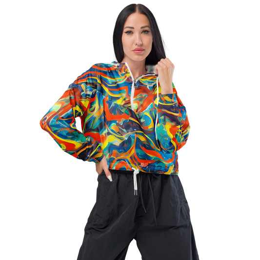 Women's Cropped Windbreaker - Chromatic Fusion