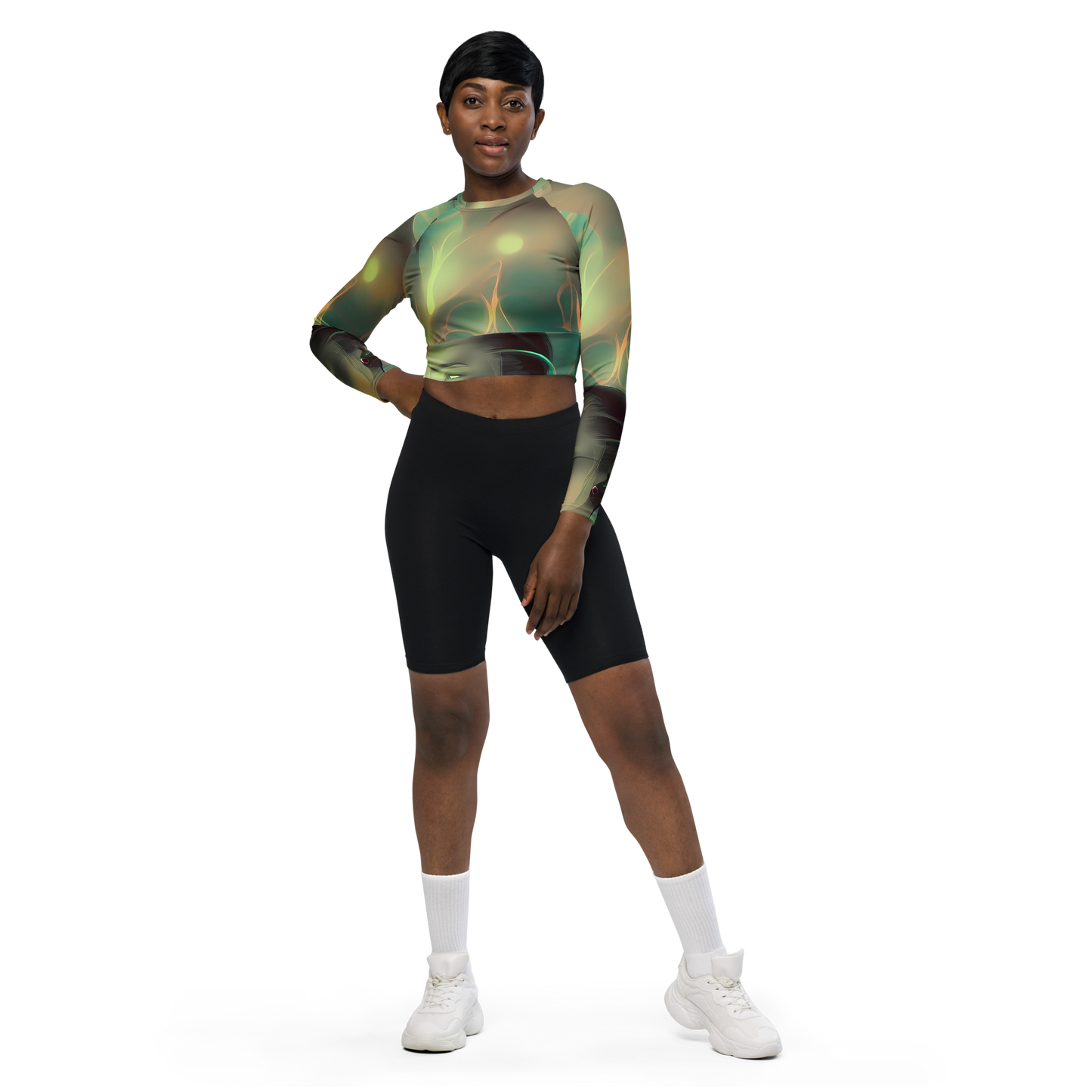 Long Sleeve Crop Top - Spectral Whisper