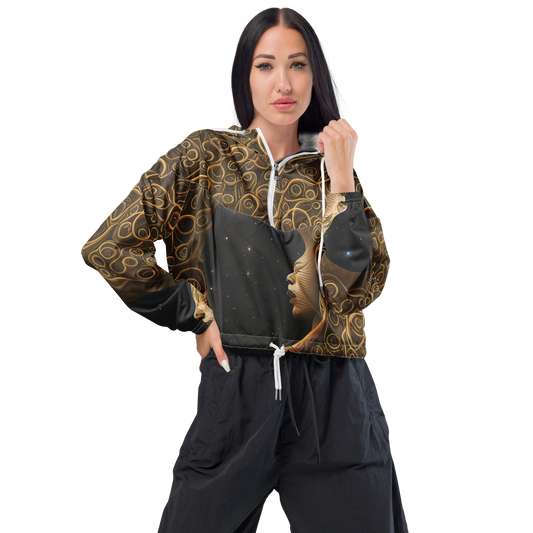 Women's Cropped Windbreaker - Ethereal Coils