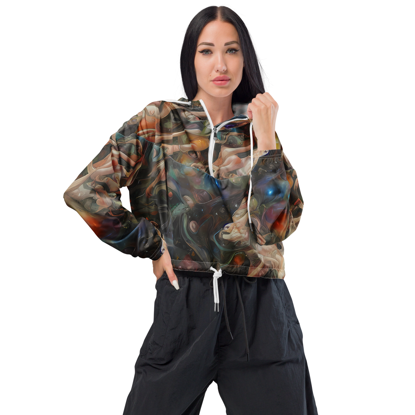 Women's Cropped Windbreaker - Copper Swirl