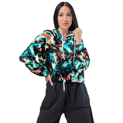 Women's Cropped Windbreaker - Whirlpool Dream