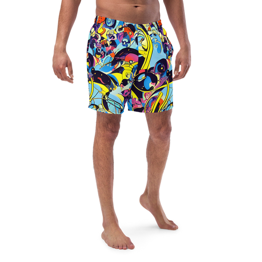 Swim Trunks - Brown Brushwork