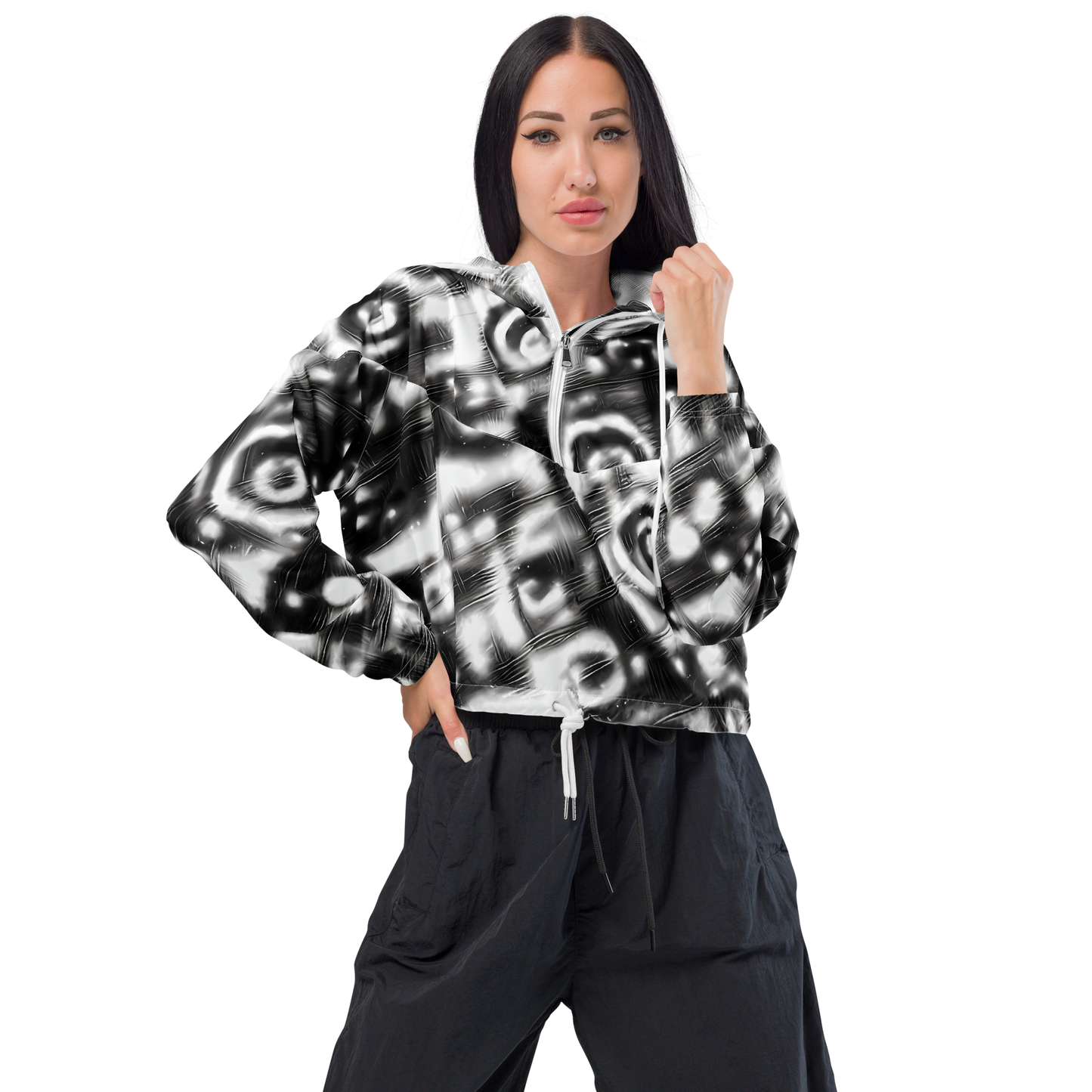 Women's Cropped Windbreaker - Bernhard Swirl