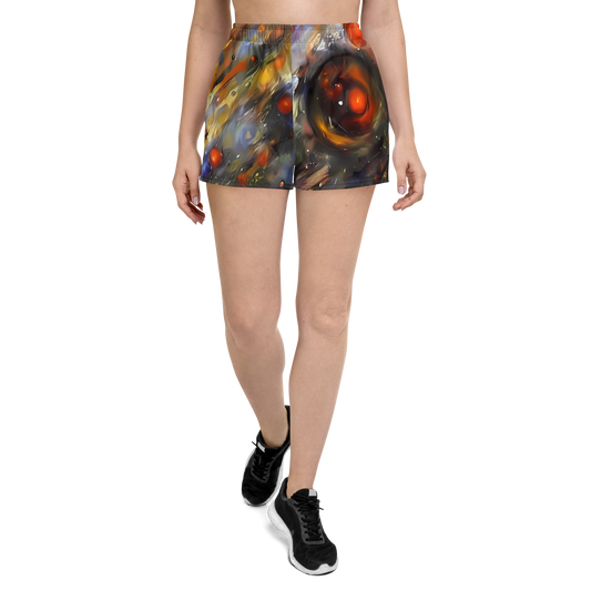 Women’s Athletic Shorts - Brushstroke Blaze