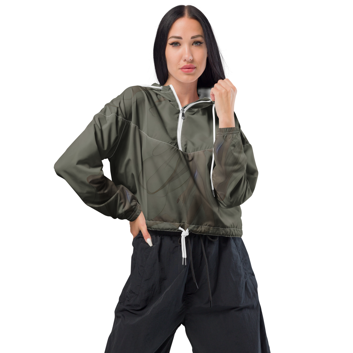 Women's Cropped Windbreaker - Valsecchi's Veil