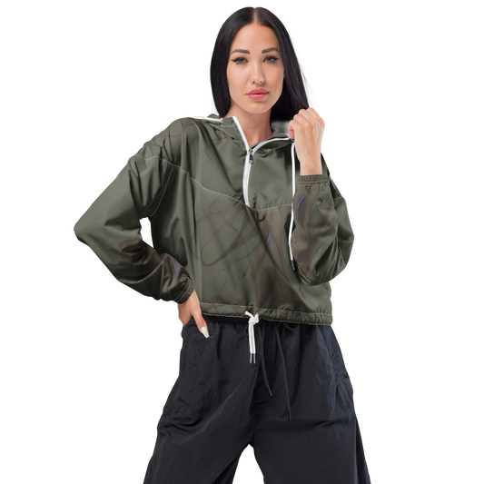 Women's Cropped Windbreaker - Valsecchi's Veil